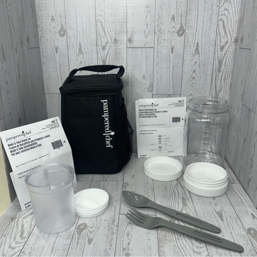 Pampered Chef Make & Take Mason Jar Set and Make & Take Snack Jar Set